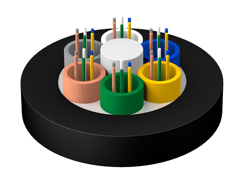 Kabel Optik Tahan Api Non-Lapis Baja Inti Diperkuat Non-Logam Berjaket Longgar Berjaket GYFTZY